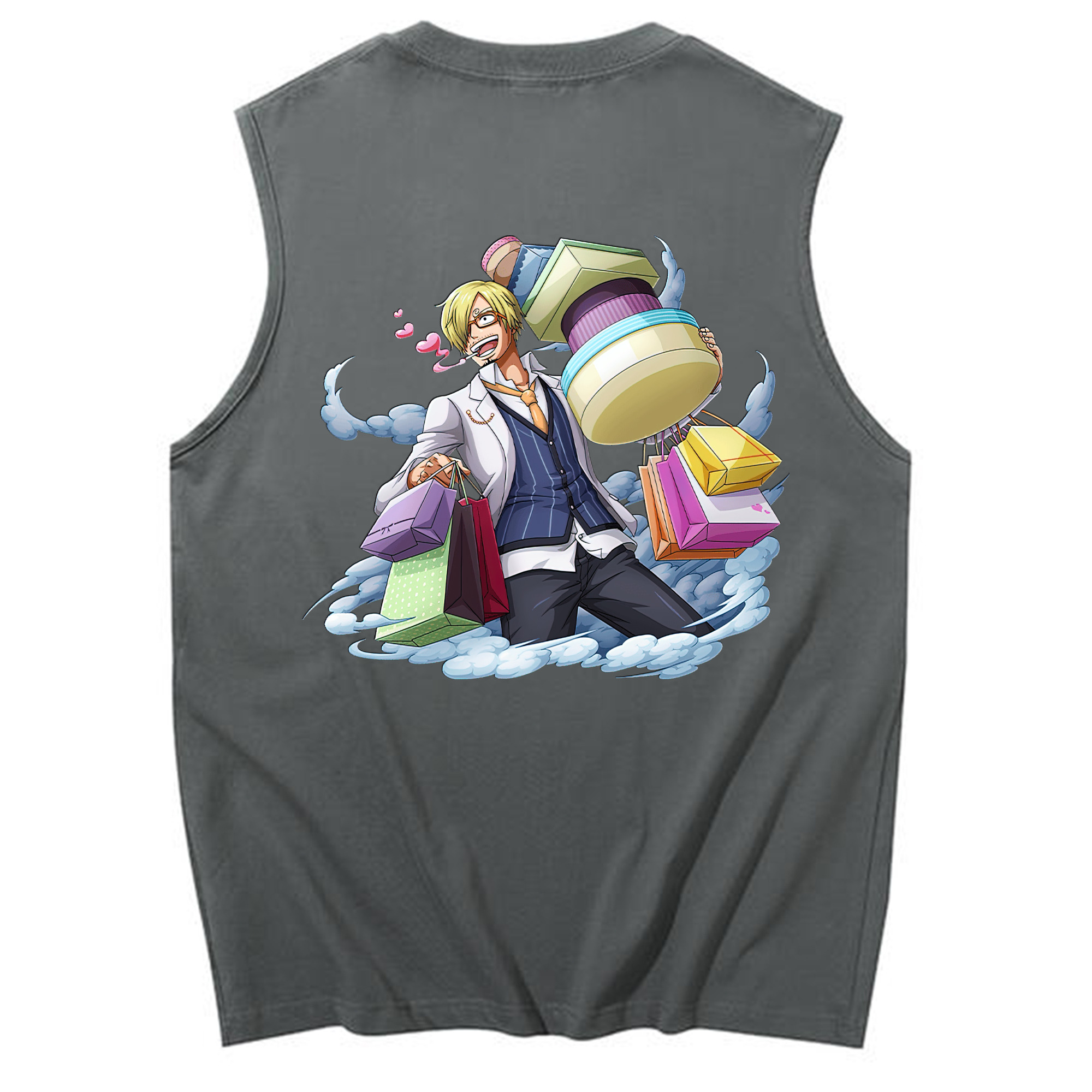 （画像用） ワンピース サンジ ONE PIECE Sanji コットン100％タンクトップ（背面プリント）